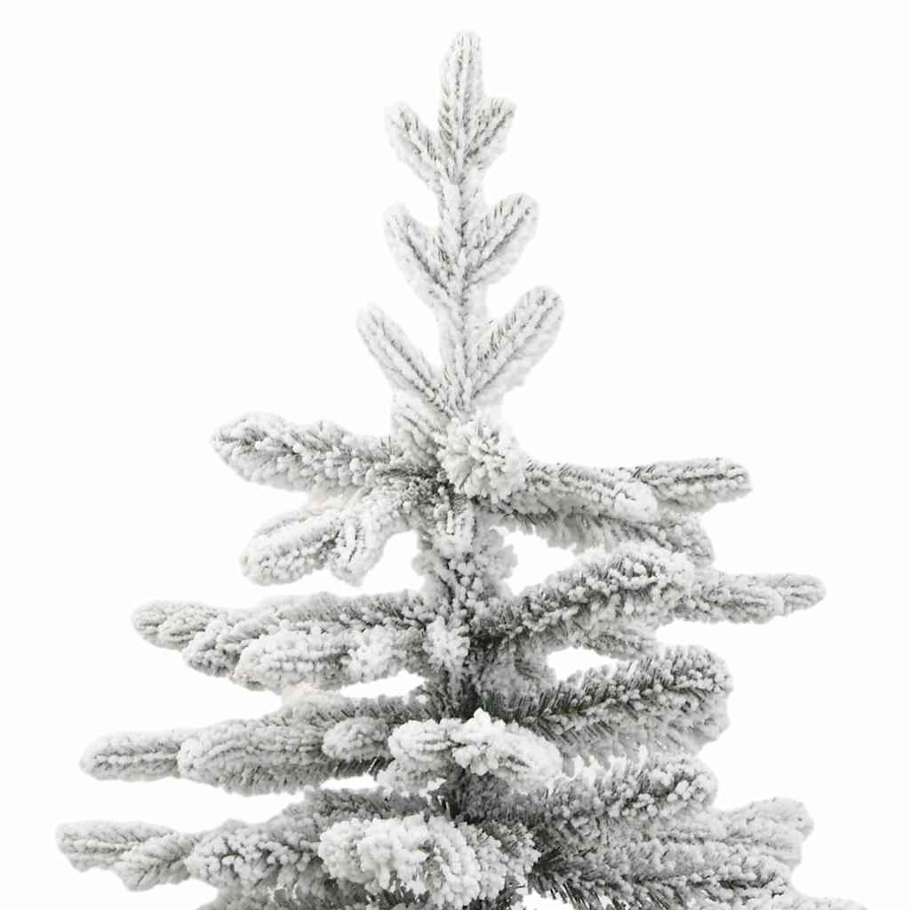 5.9 ft Artificial Hinged Christmas Tree Green and White PVC, PE, Iron