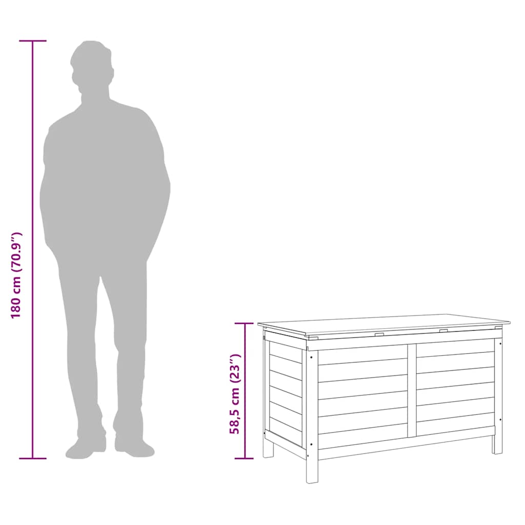 Patio Storage Box White 39"x19.5"x23" Solid Wood Fir