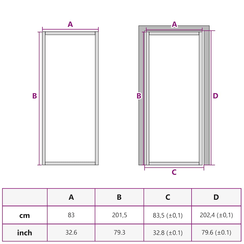 Interior Door Slim Black 83x201,5 cm Tempered Glass and Aluminium