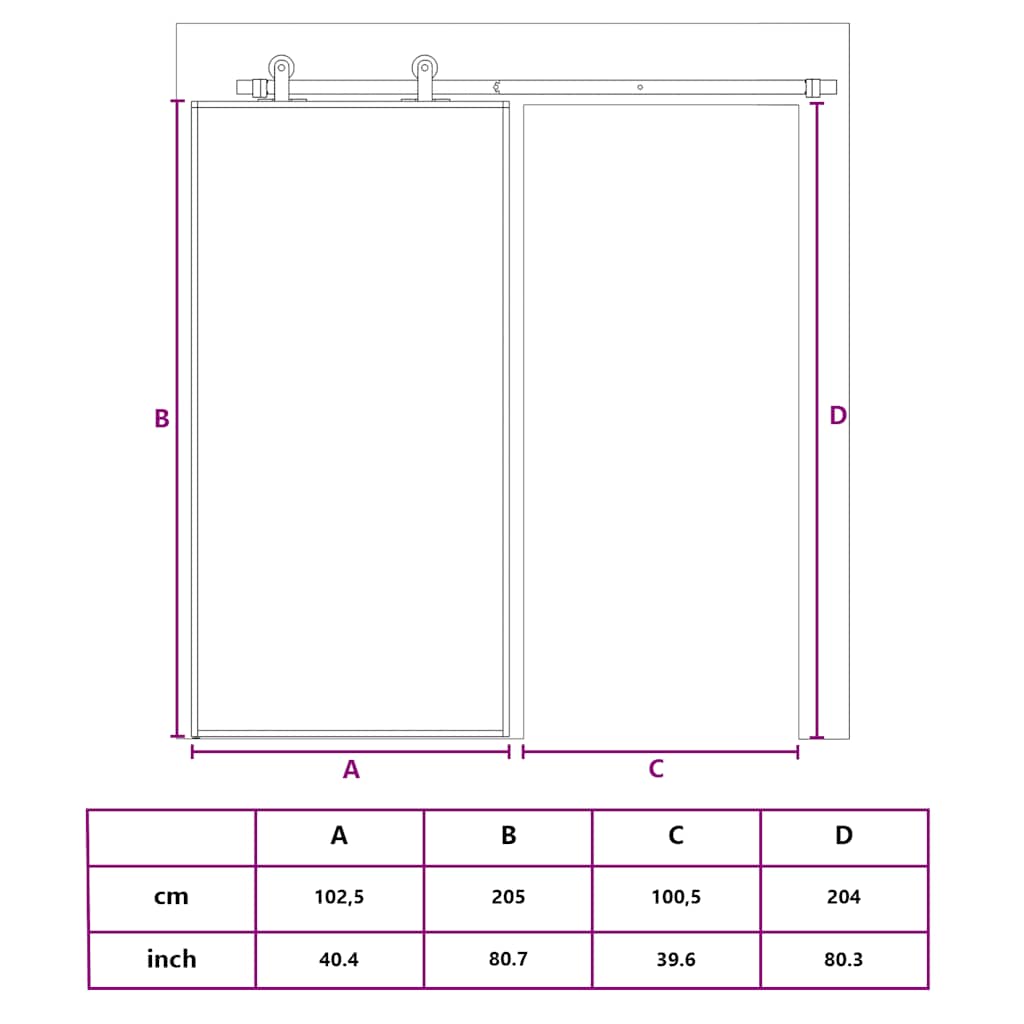 Sliding Door Gold 102.5x205 cm Frosted ESG Glass and Aluminium