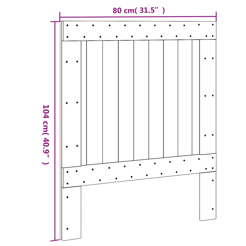 Headboard 80x104 cm Solid Wood Pine