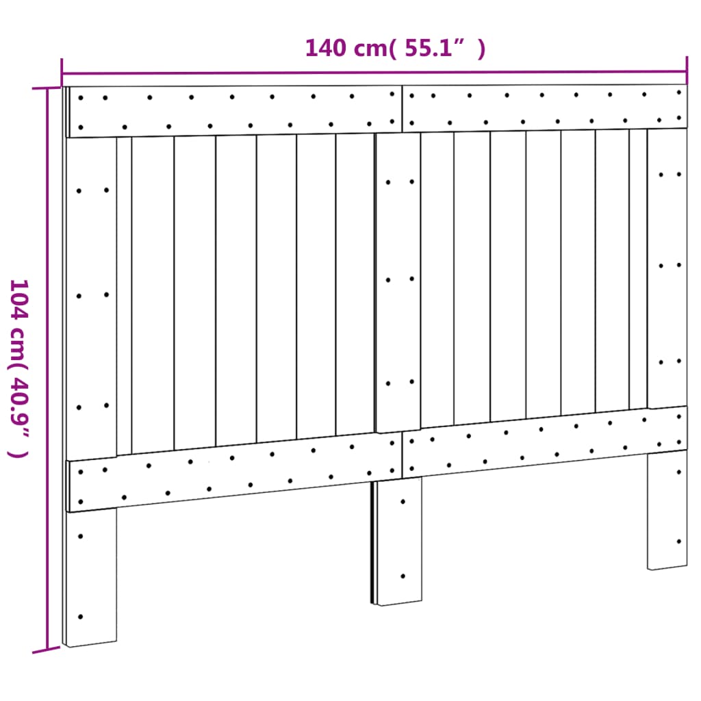 Headboard 140x104 cm Solid Wood Pine