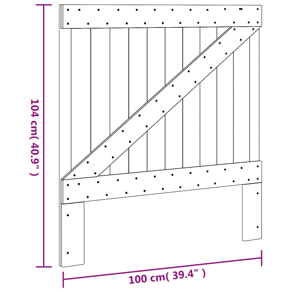 Headboard 100x104 cm Solid Wood Pine