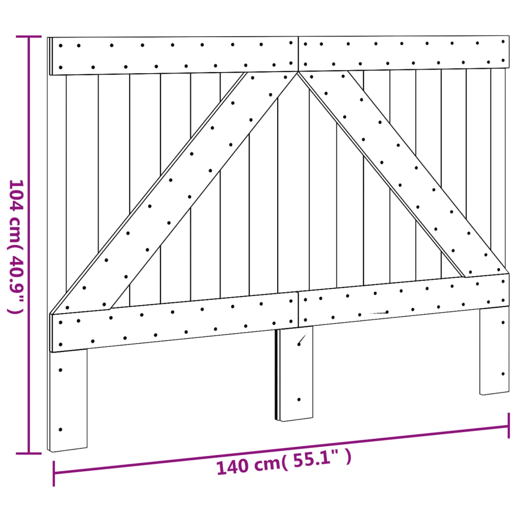 Headboard 140x104 cm Solid Wood Pine