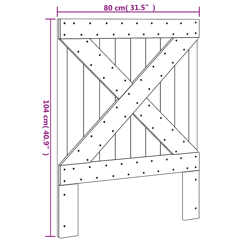 Headboard 80x104 cm Solid Wood Pine