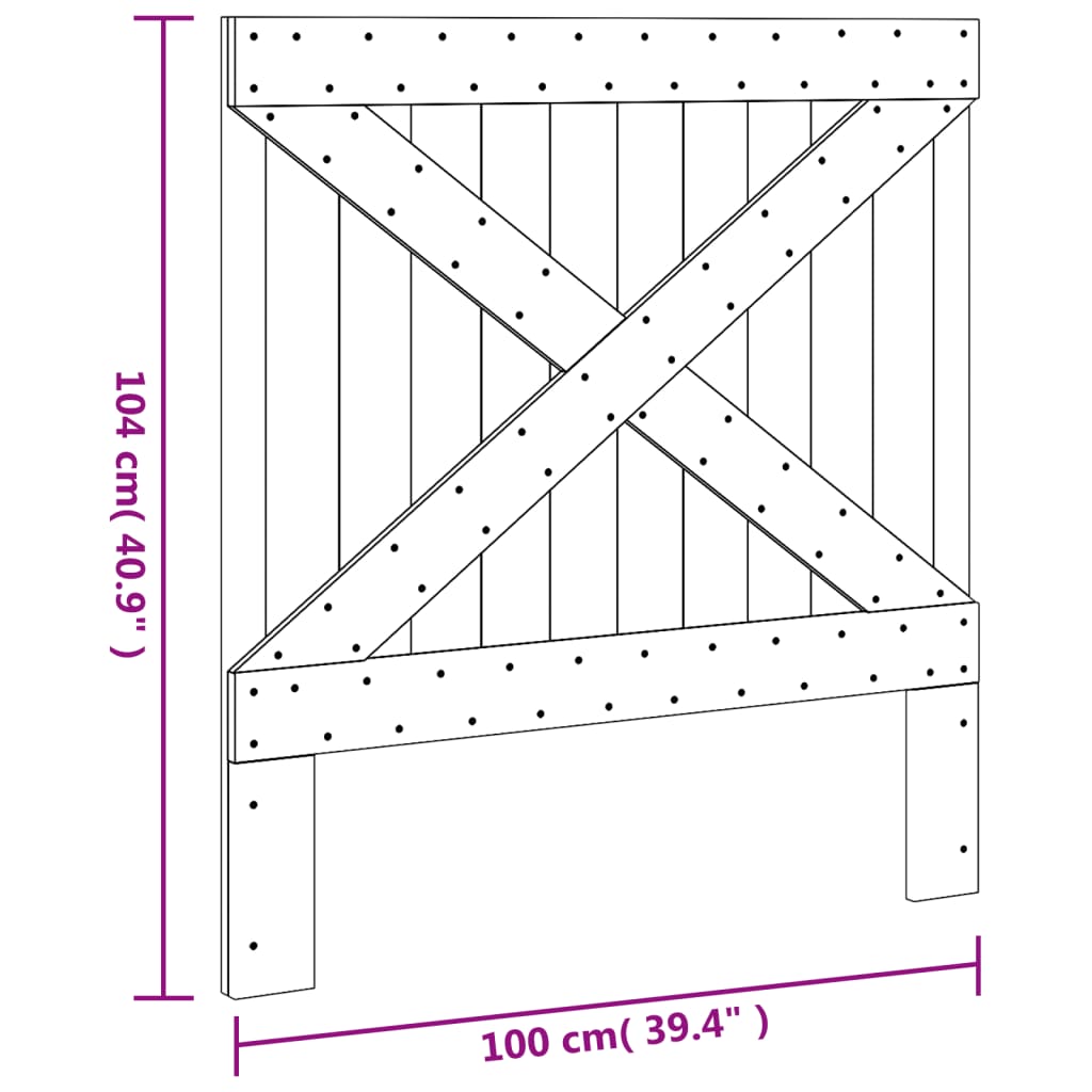 Headboard 100x104 cm Solid Wood Pine