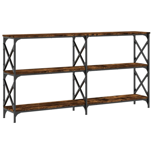 Console Table Smoked Oak 156x28x80.5 cm Engineered Wood