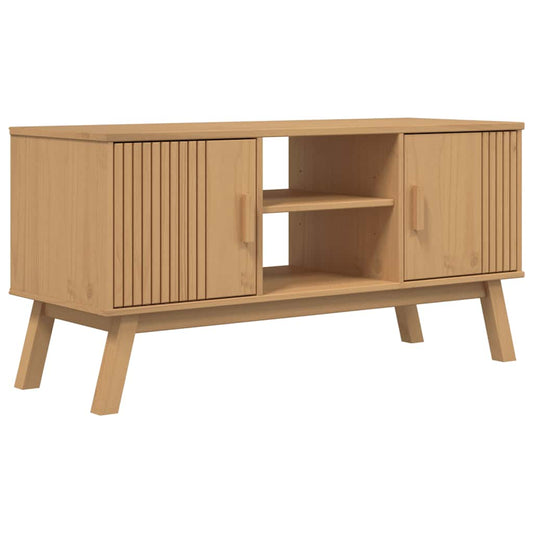 TV Cabinet OLDEN Brown 114x43x57 cm Solid Wood Pine