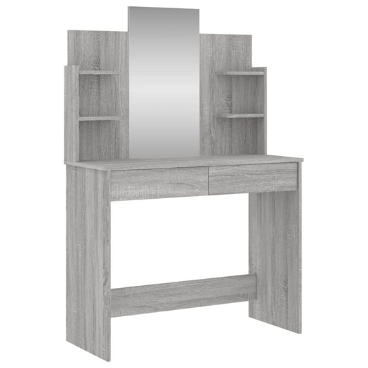 Dressing Table with Mirror Grey Sonoma 96x39x142 cm