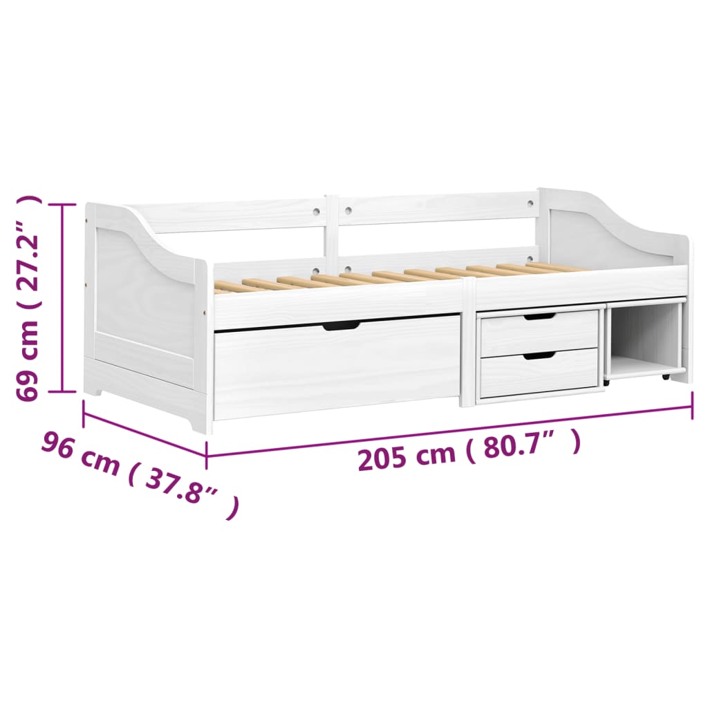 Day Bed | White | Solid pinewood, engineered wood | Single | Day Bed