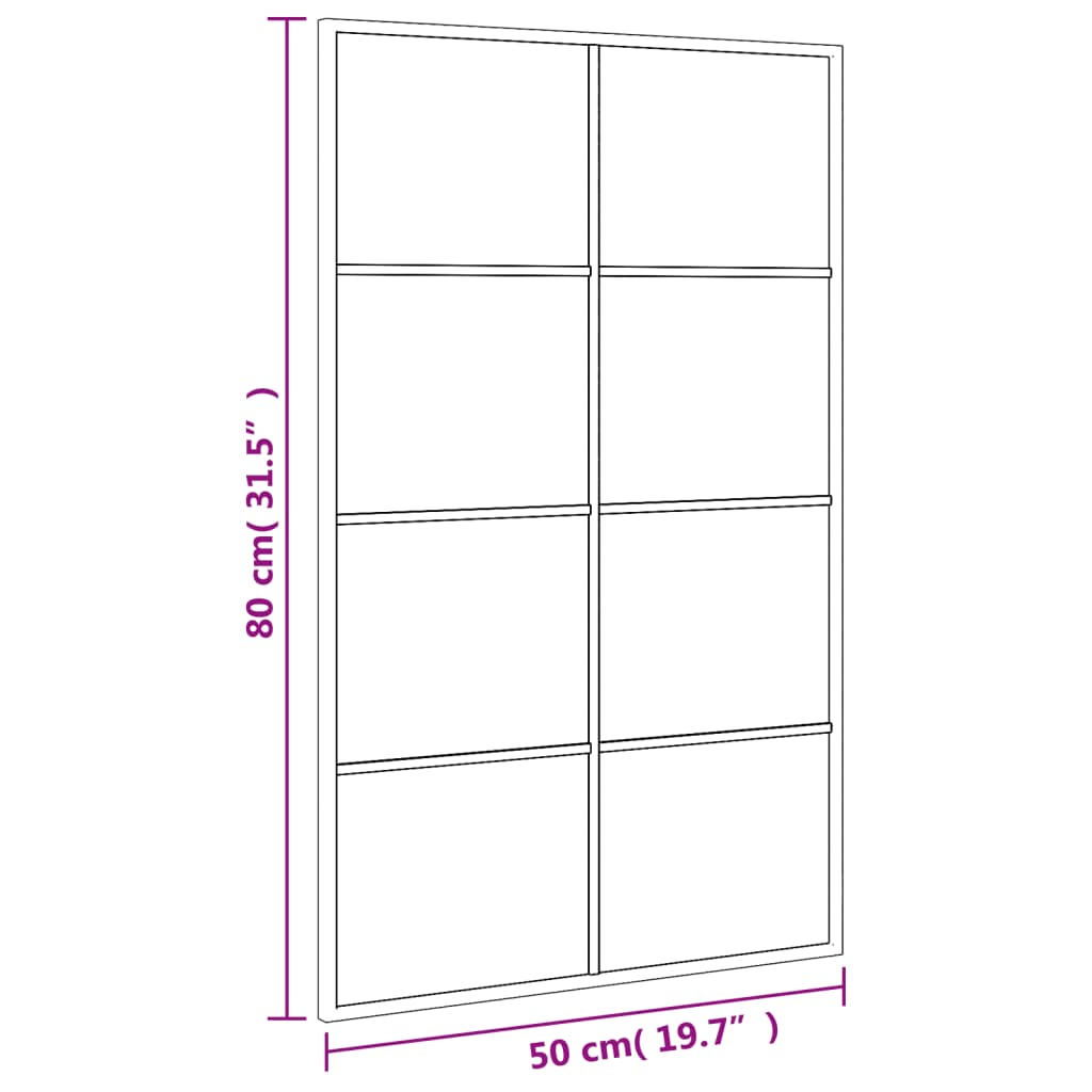 Wall Mirror Black 19.7"x31.5" Rectangle Iron