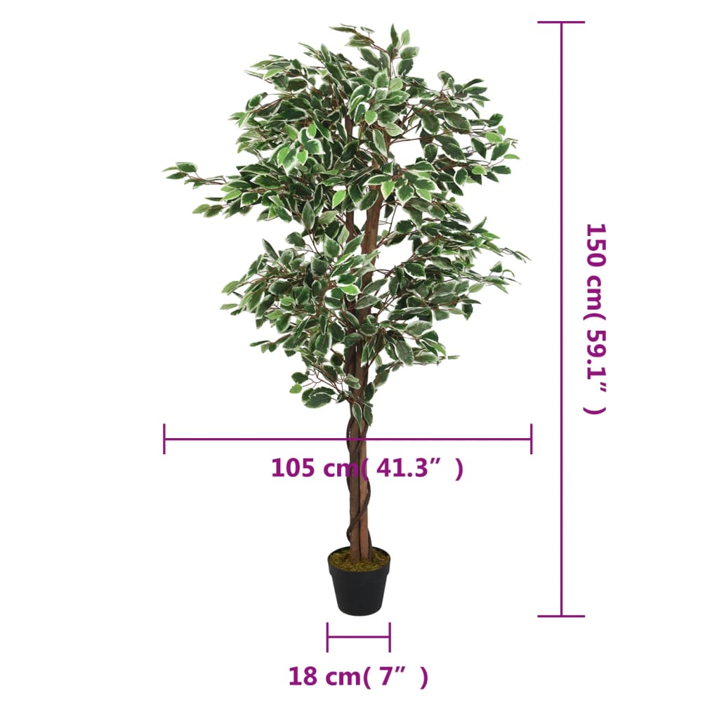 Artificial Ficus Tree 756 Leaves 150 cm Green