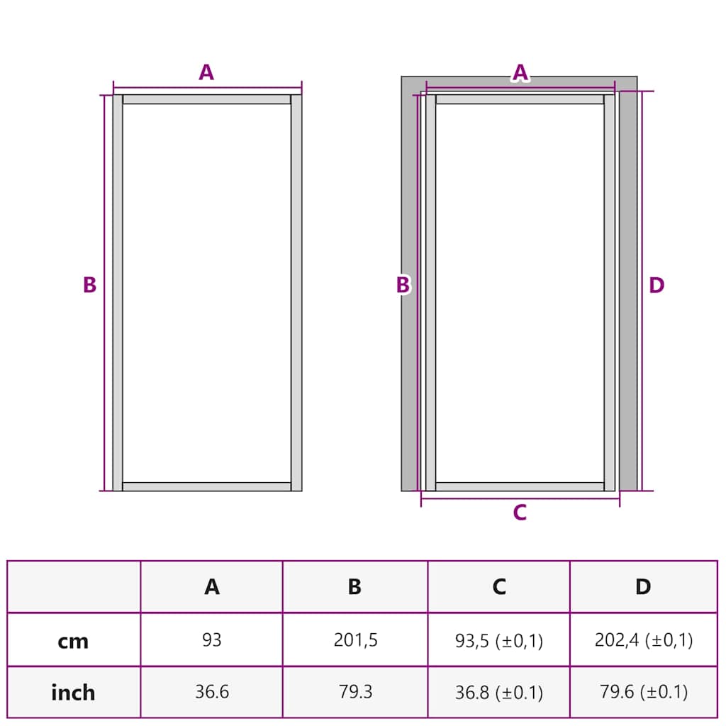 Interior Door Slim Golden 93x201.5 cm Tempered Glass and Aluminium
