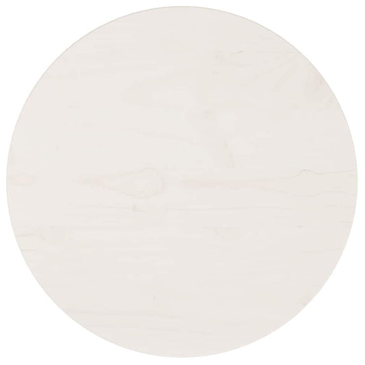 Table Top Round White Ø40x3 cm Solid Wood Pine