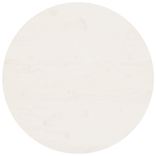 Table Top Round White Ø70x3 cm Solid Wood Pine