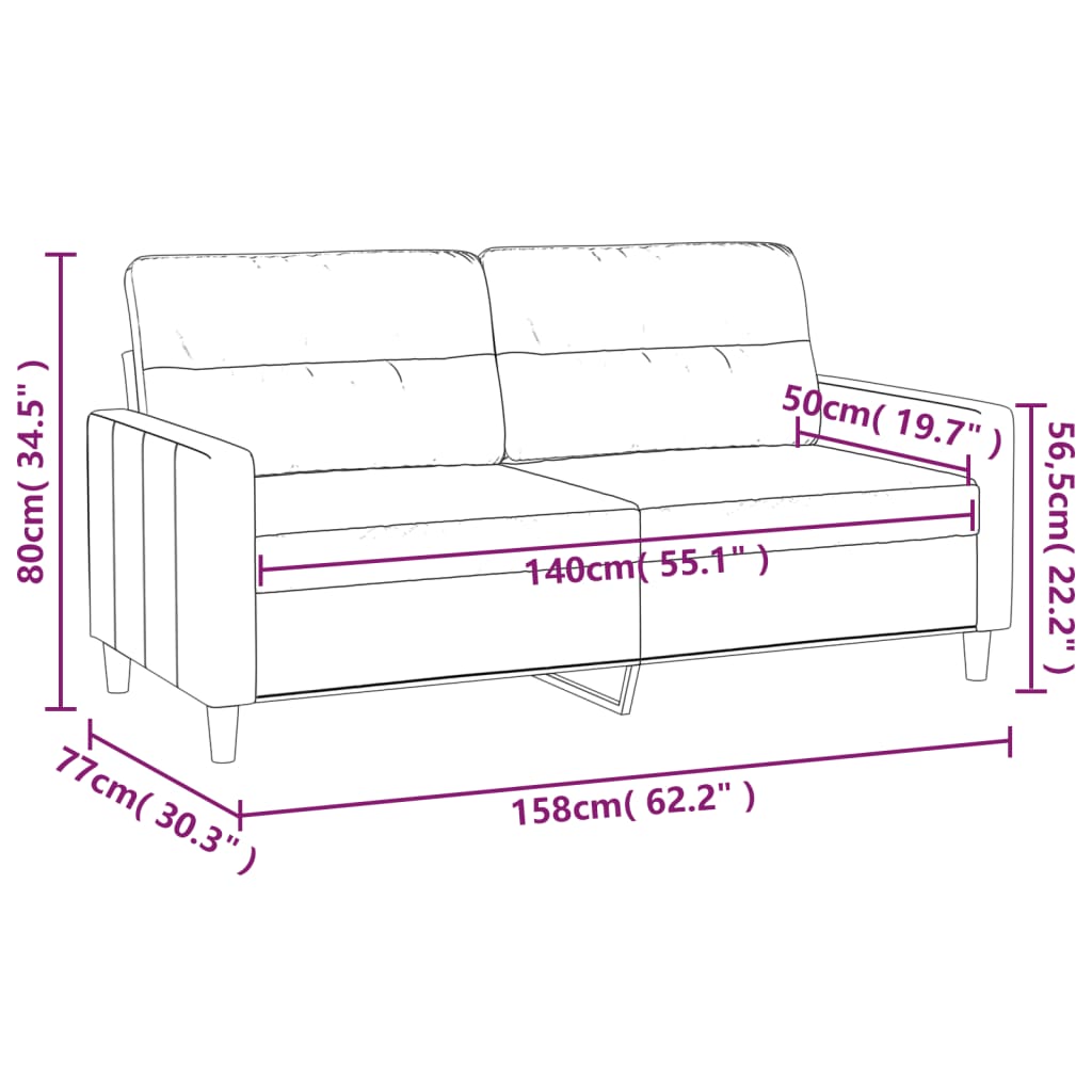 2-seater Sofa Black Polyester, Metal, Textilene 2-seater
