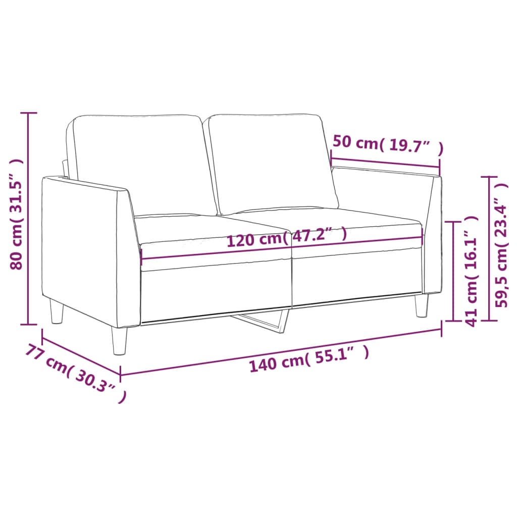 2-seater Sofa Black