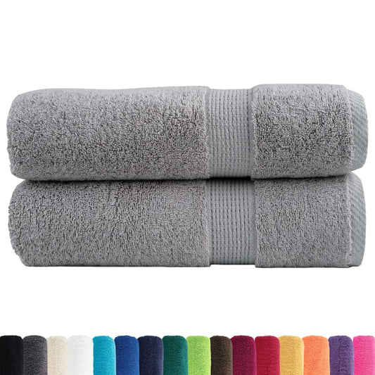 Premium Shower Towels "SOLUND" 2 pcs Grey 70x140 cm 600 gsm