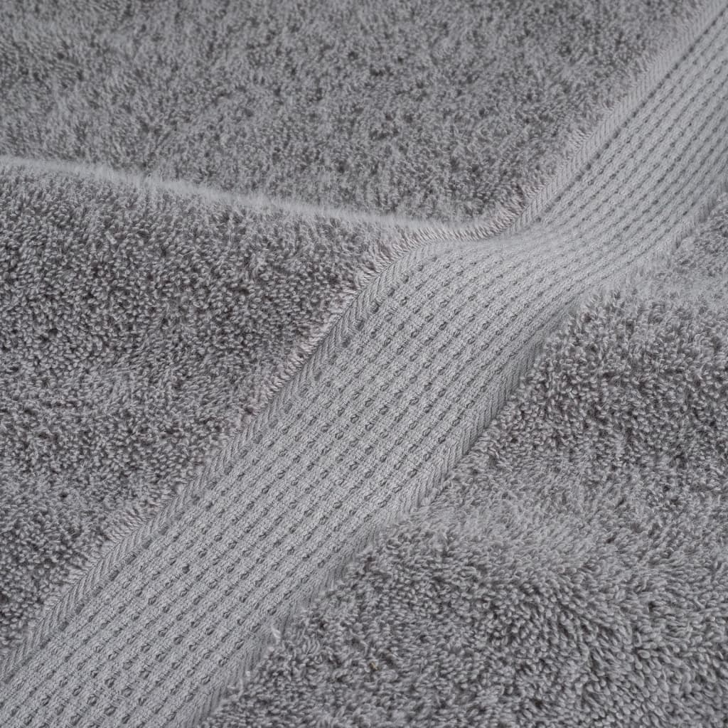 Premium Bath Towels "SOLUND" 2 pcs Grey 100x150 cm 600 gsm