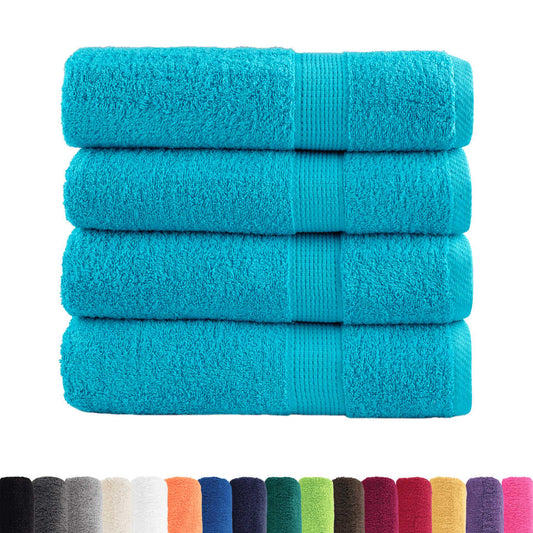 Premium Bath Towels "SOLUND" 4 pcs Turquoise 100x150 cm 600 gsm