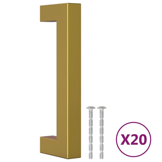 Cabinet Handles 20 pcs Gold 96 mm Stainless Steel