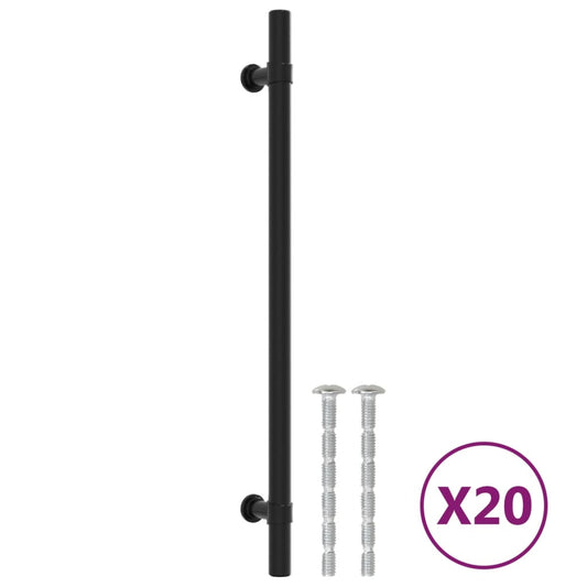 Cabinet Handles 20 pcs Black 224 mm Stainless Steel