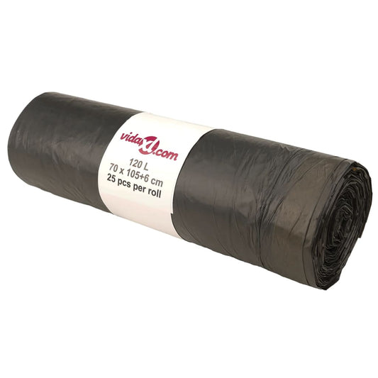 Bin Bags with Drawstrings 250 pcs Black 120 L