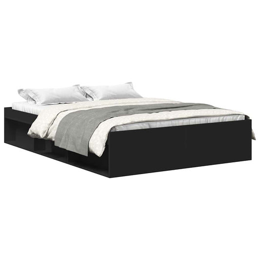 Bed Frame without Mattress Black 135x190 cm Double Double