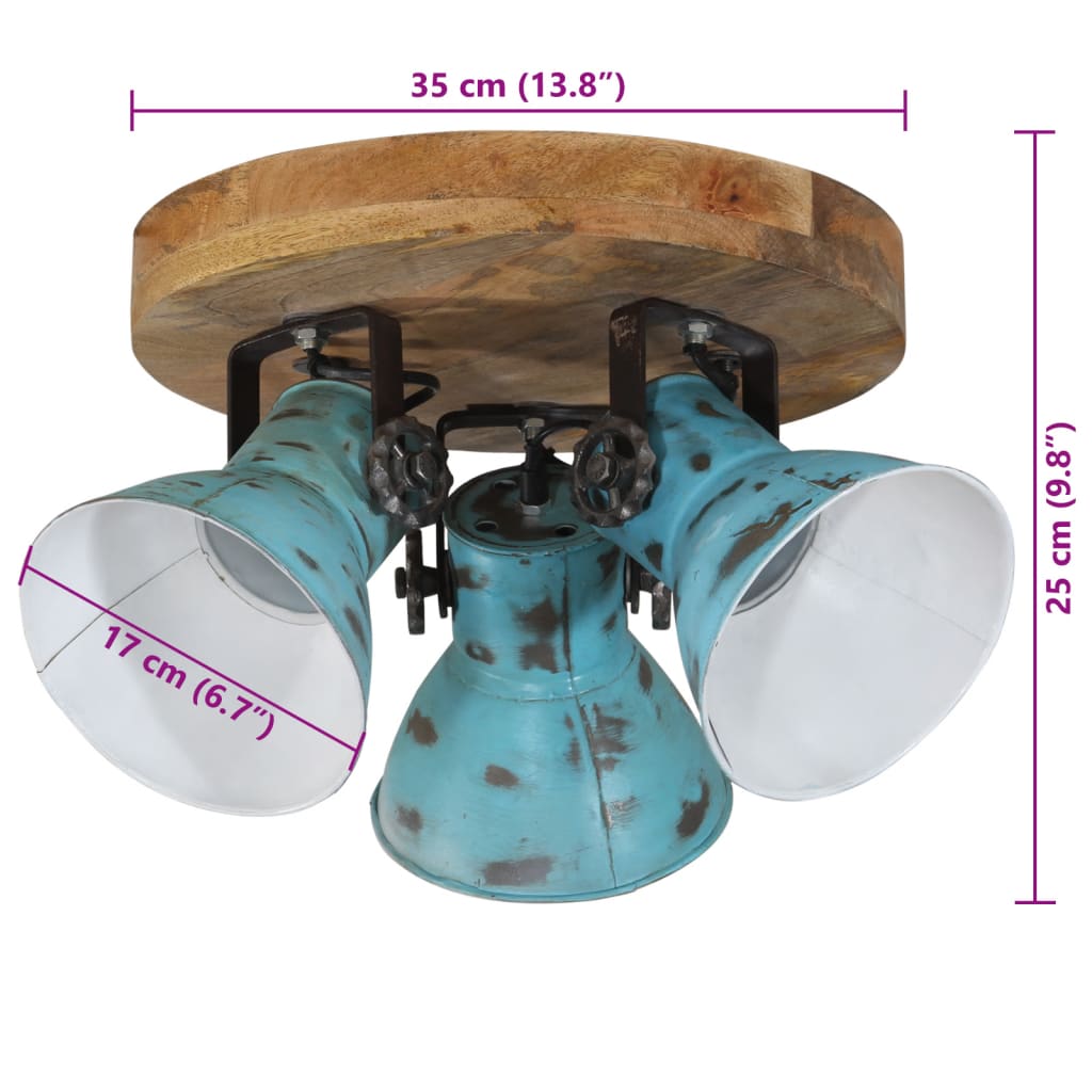 Ceiling Lamp 25 W Distressed Blue 35x35x25 cm E27