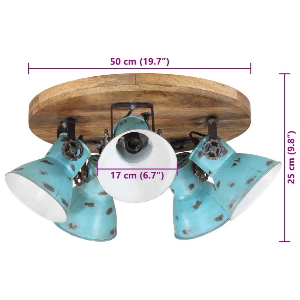 Ceiling Lamp 25 W Distressed Blue 50x50x25 cm E27