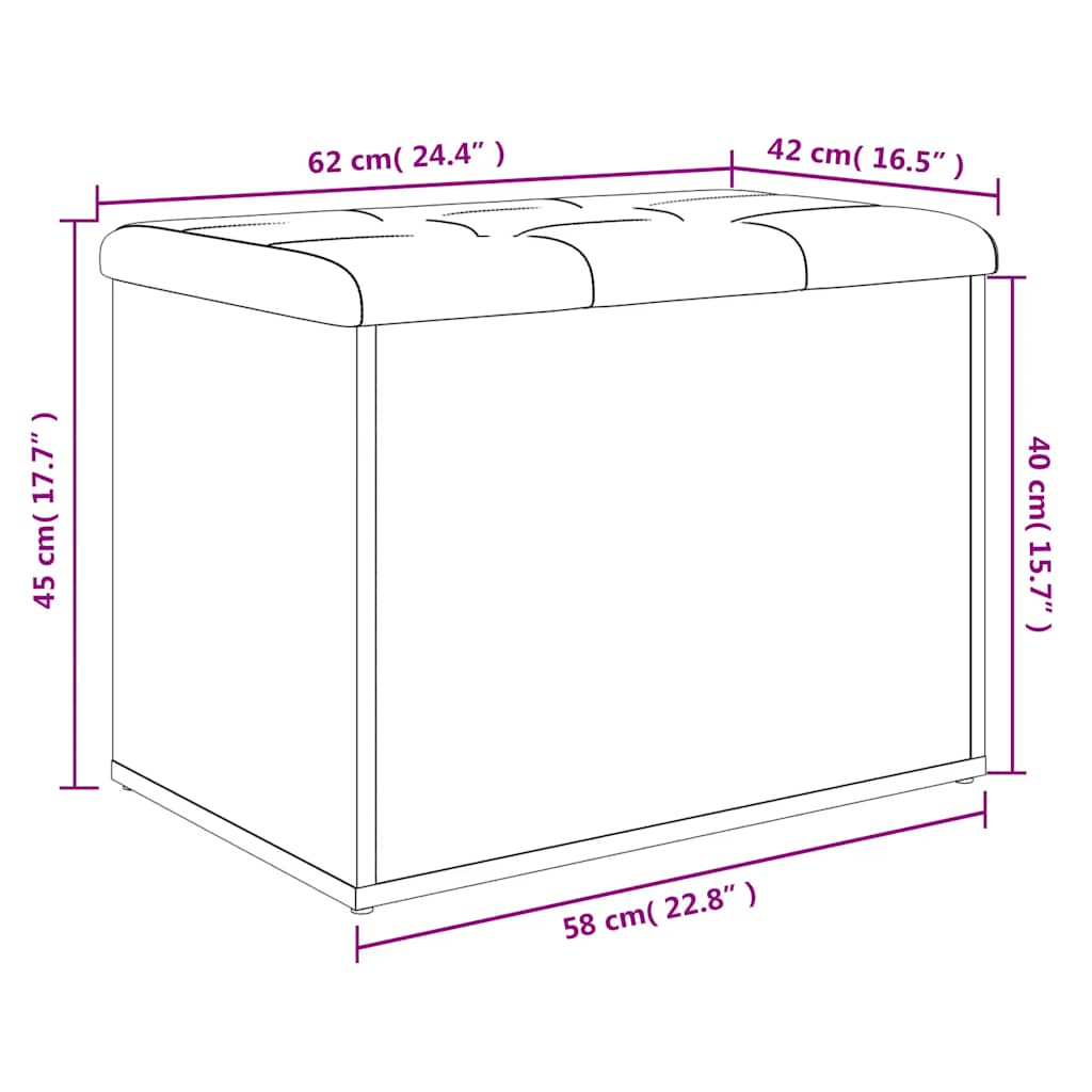 Storage Bench Concrete Grey 62x42x45 cm Engineered Wood