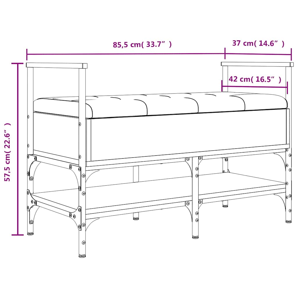 Shoe Bench Smoked Oak 85.5x42x57.5 cm Engineered Wood