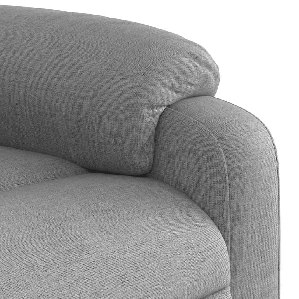Electric Massage Recliner Chair Light Gray Fabric