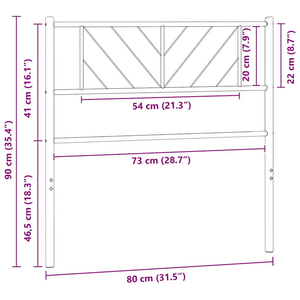 Headboard | Black | Powder-Coated Steel | Tall Single | Stylish Design
