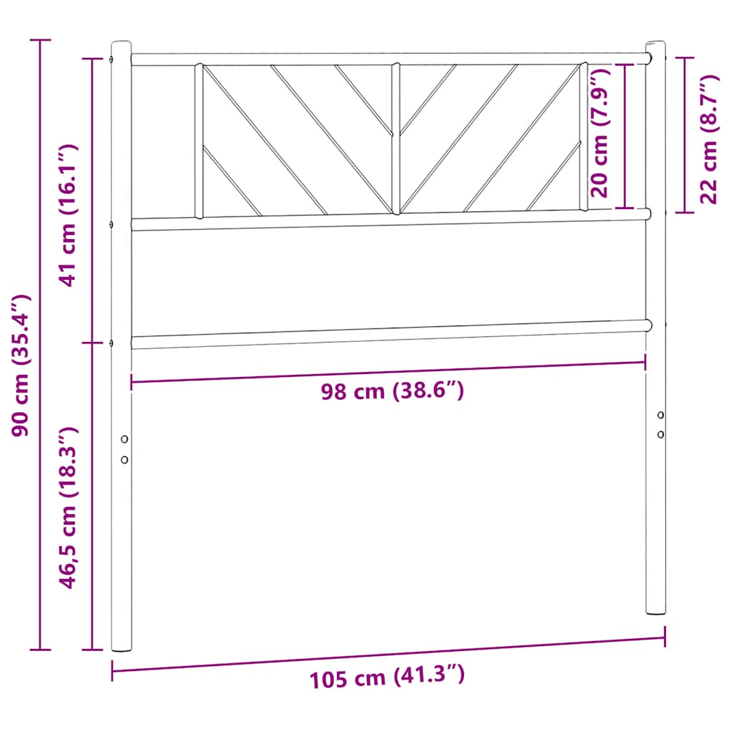 Metal Replace Headboard White 100 cm
