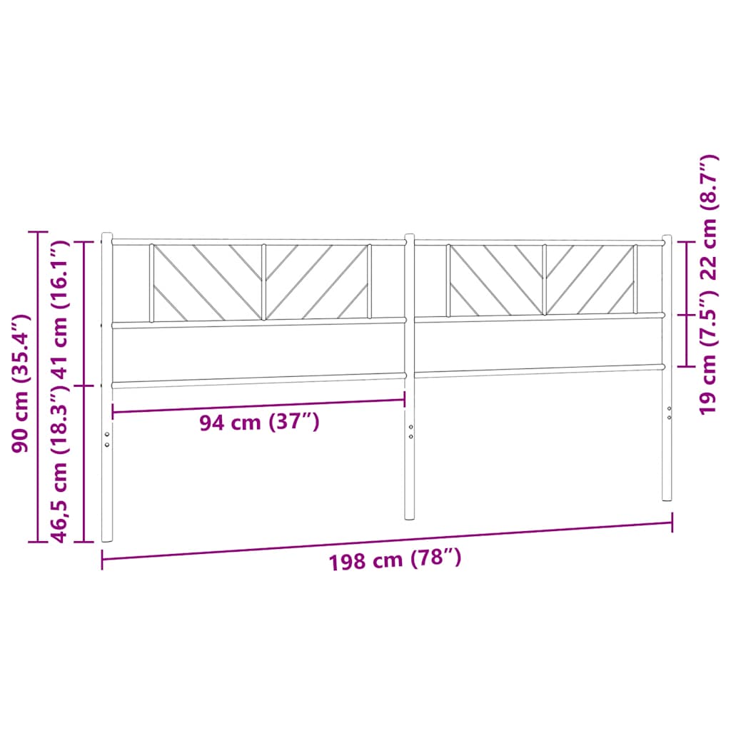Metal Replace Headboard White 193 cm