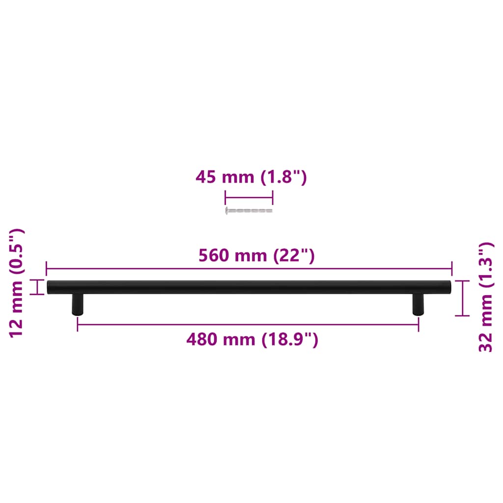 Cabinet Handle | Set of 5 | Black