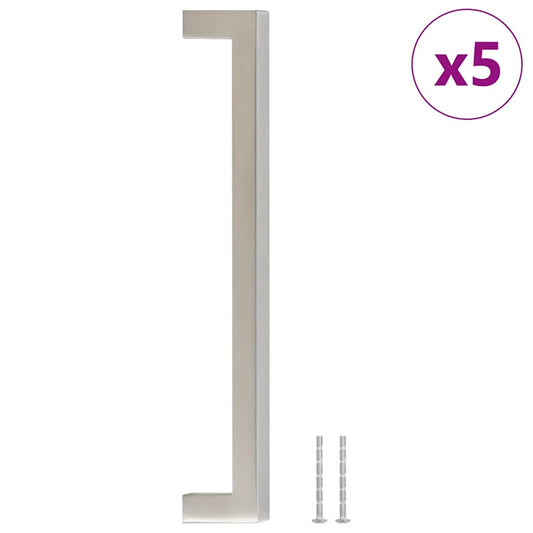 Cabinet Handles 5 pcs Silver 192 mm Stainless Steel