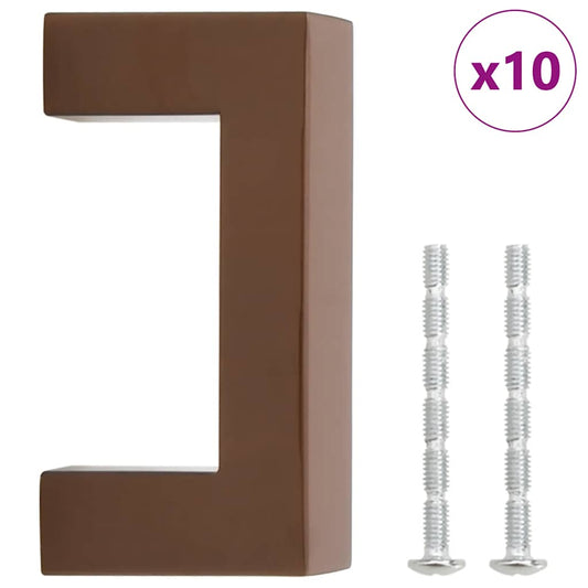 Cabinet Handles 10 pcs Bronze 64 mm Stainless Steel