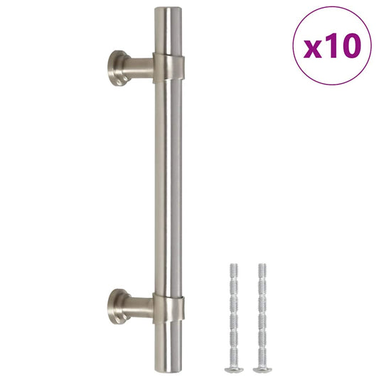 Cabinet Handles 10 pcs Silver 96 mm Stainless Steel