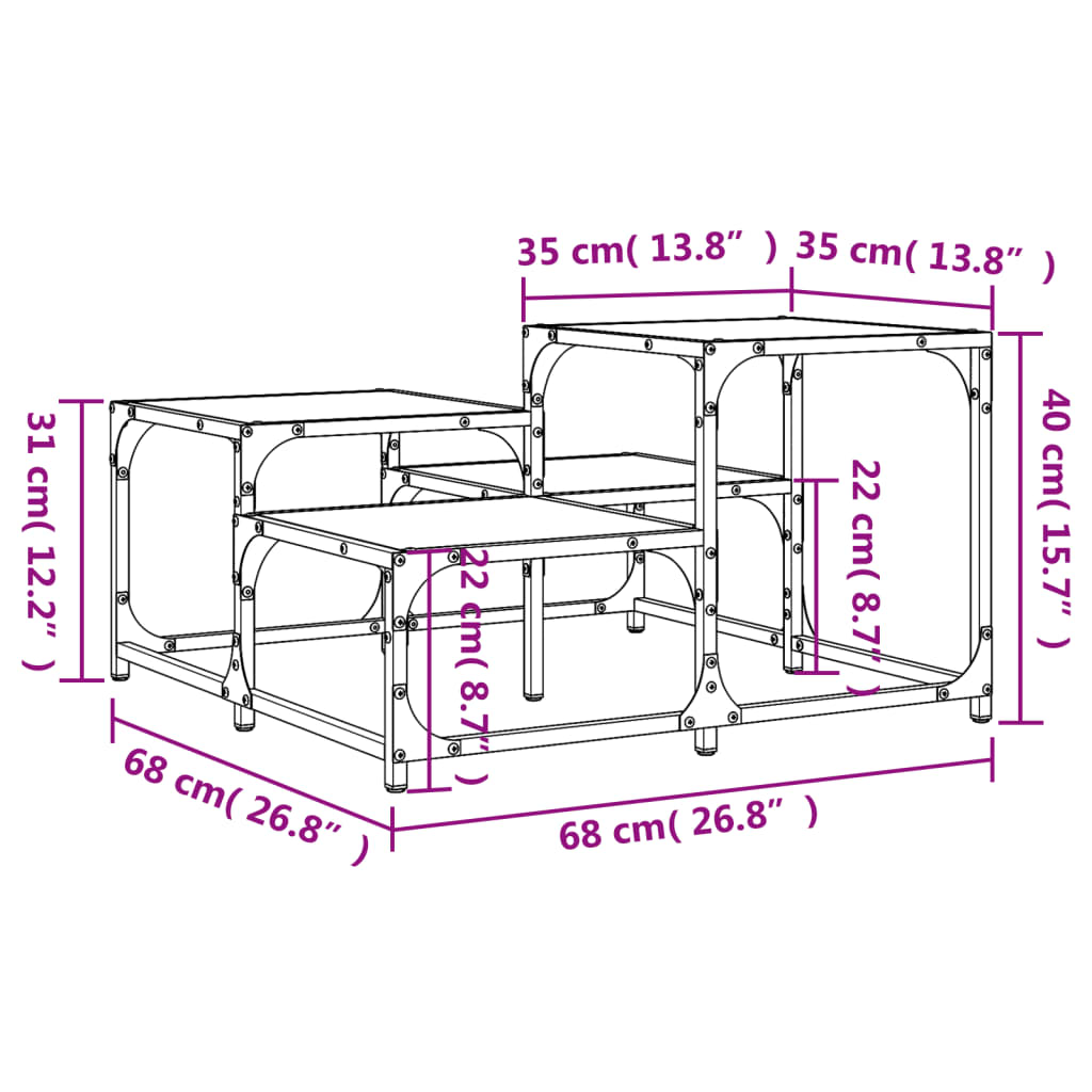 Coffee Table Smoked Oak 68x68x40 cm Engineered Wood