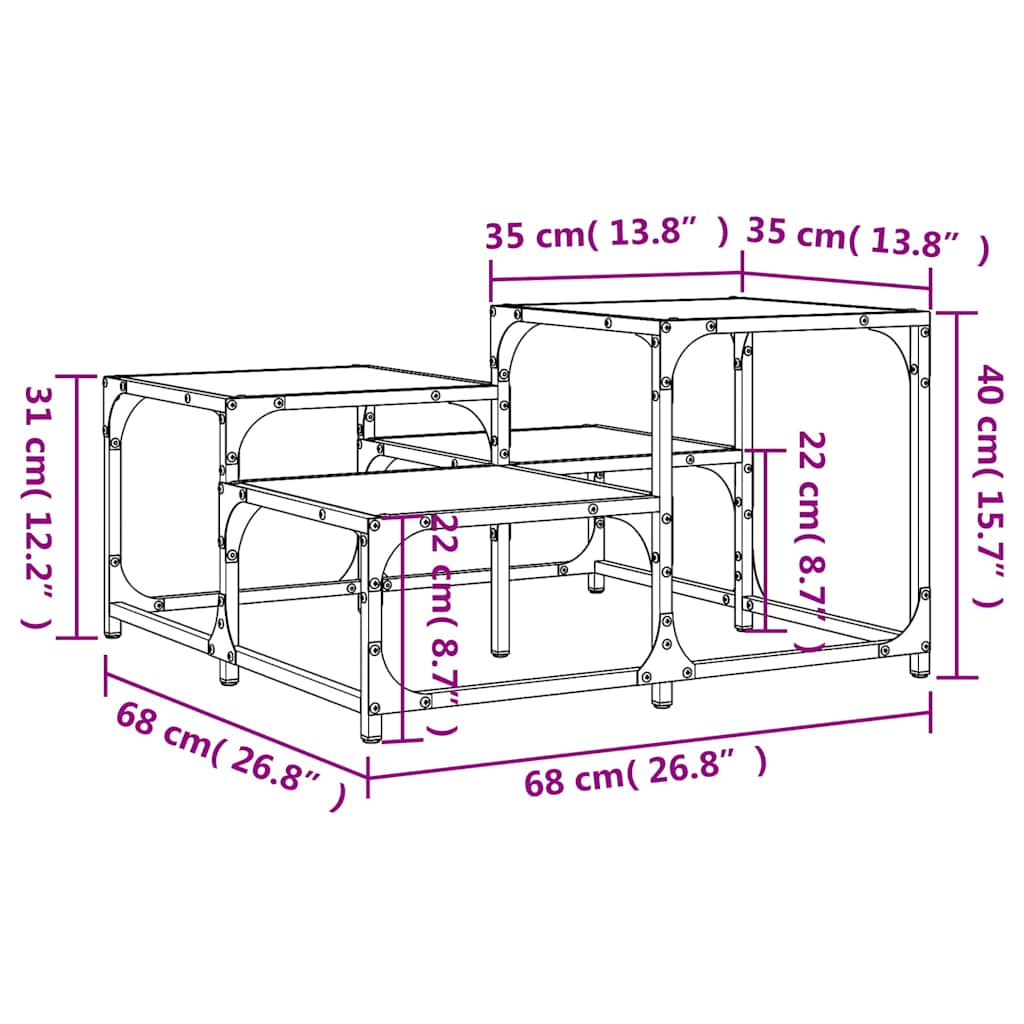 Coffee Table Grey Sonoma 68x68x40 cm Engineered Wood