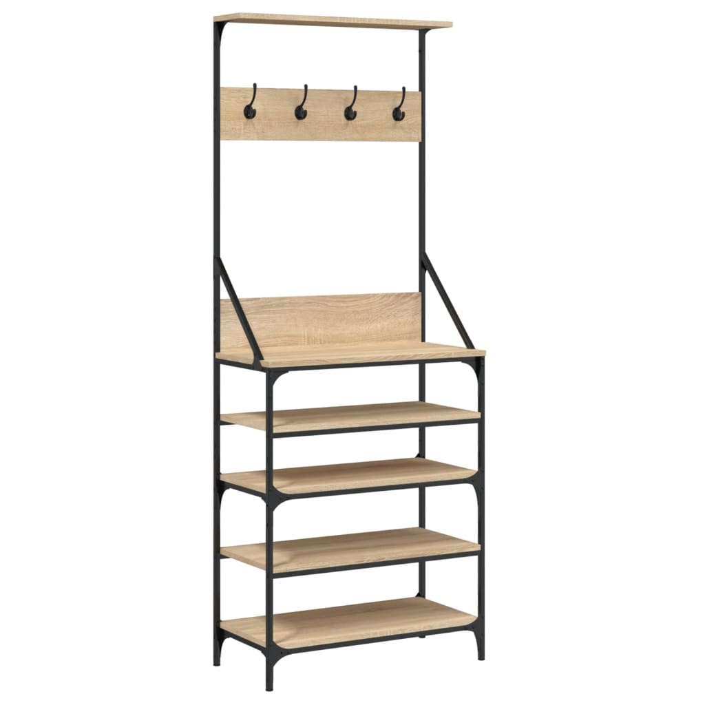 Clothes Rack with Shoe Storage Sonoma Oak 70x34x184 cm