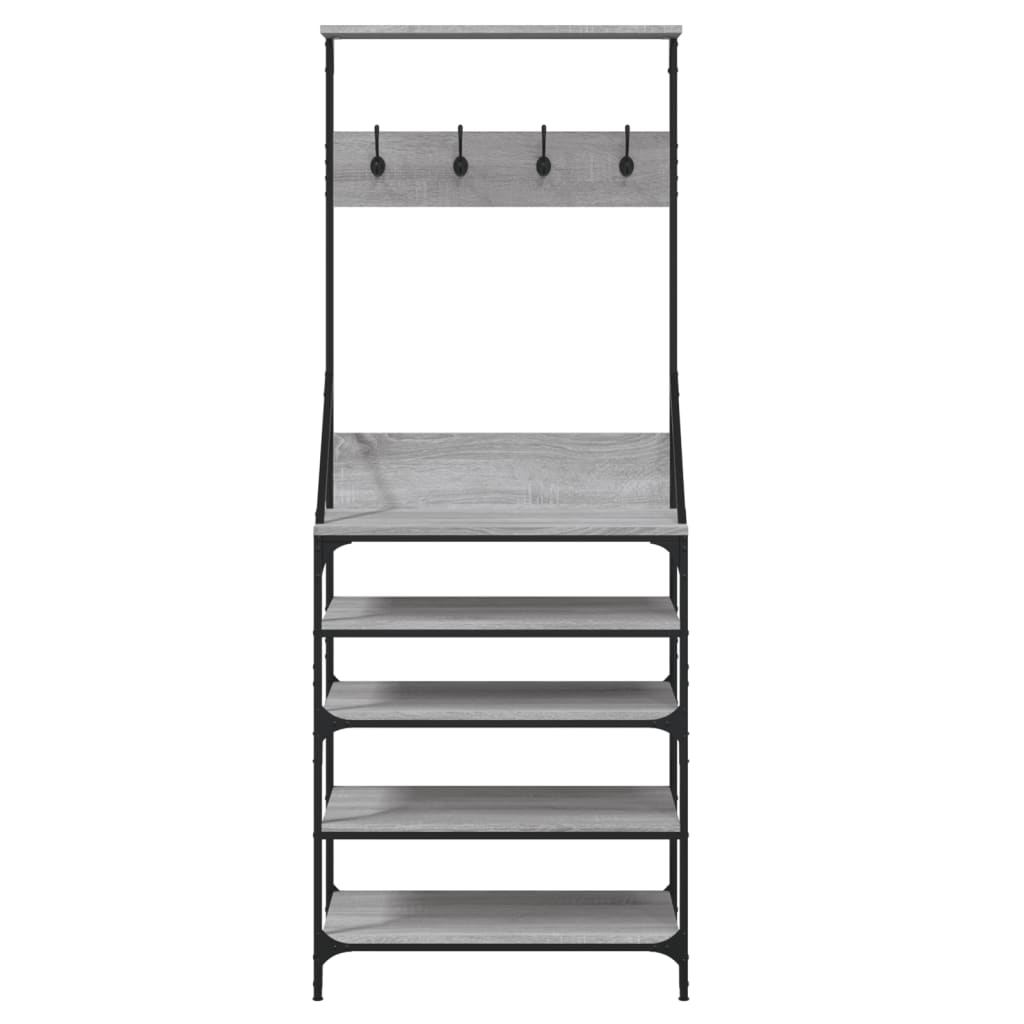 Clothes Rack with Shoe Storage Grey Sonoma 70x34x184 cm