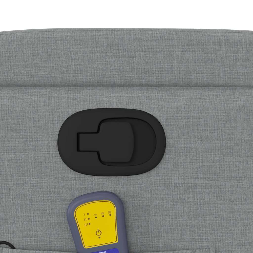 Massage Recliner Chair Light Gray Fabric