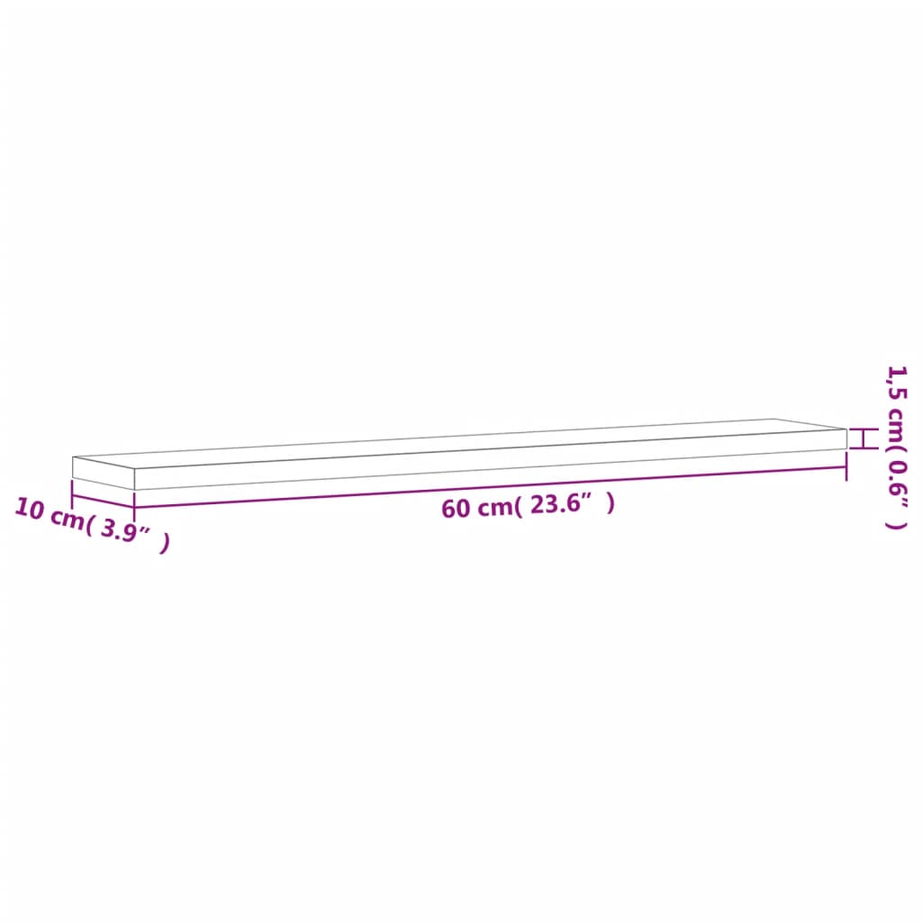Wall Shelves 4 pcs Grey Sonoma 60x10x1,5 cm Engineered Wood