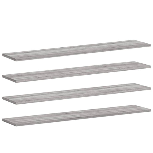 Wall Shelves 4 pcs Grey Sonoma 100x20x1,5 cm Engineered Wood