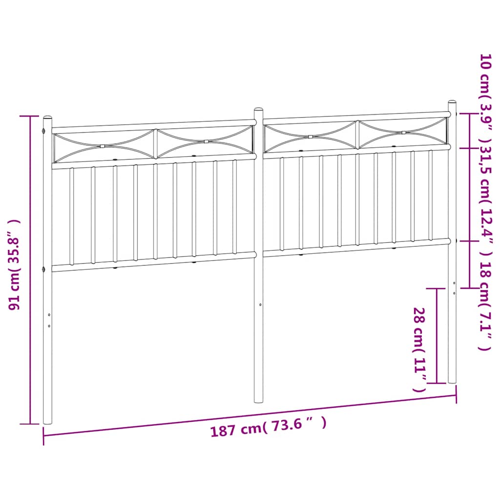 Metal Replace Headboard White 180 cm
