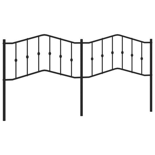 Metal Replace Headboard Black 200 cm