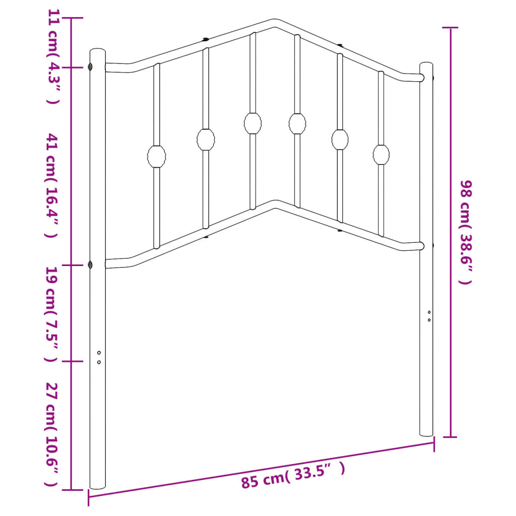 Metal Replace Headboard White 80 cm